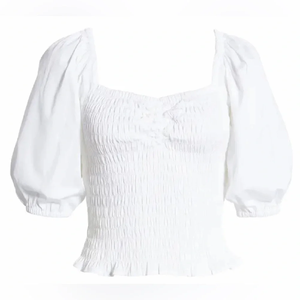 Open Edit Puff Sleeve Smocked Top Size small NWT - Picture 6 of 10